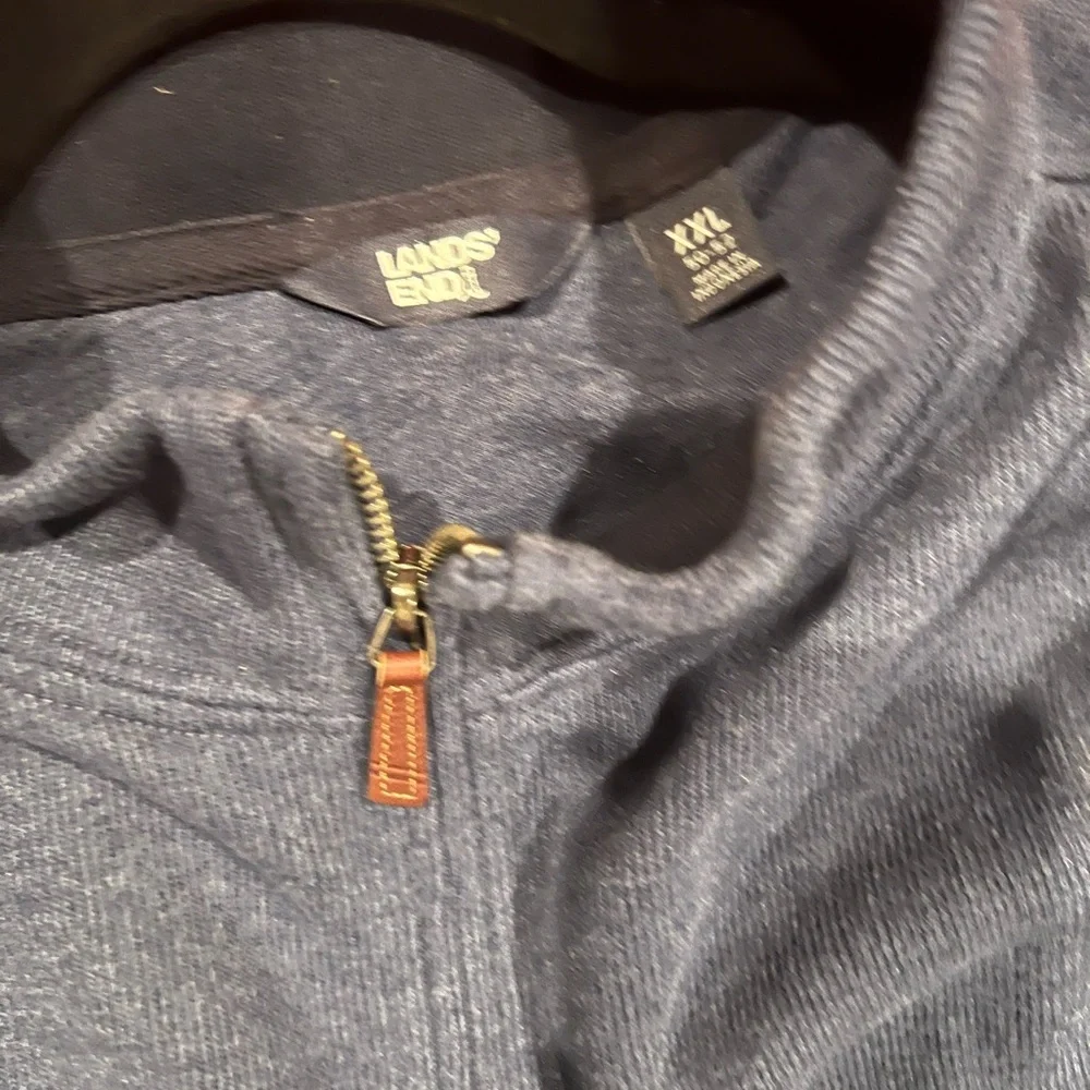 BUNDLE FOR$10 Lands' End Navy and Black Quarter-Zip Pullover - Picture 2 of 5